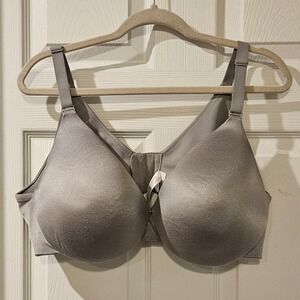Cacique Back Smoother Bra 44D Gray Lightly Lined Full Coverage Lane Bryant EUC